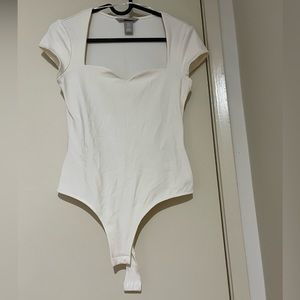 White Low Neck Body Suit H&M XS